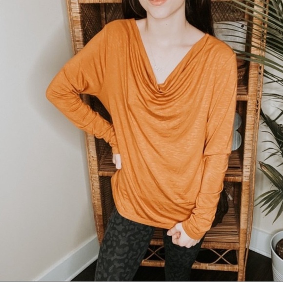 DOLAN Mustard Kirby Cowlneck Longsleeve Top - Picture 2 of 12